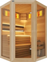 Двухместная угловая финская сауна Comfort из кедра